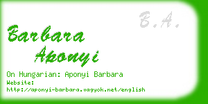 barbara aponyi business card